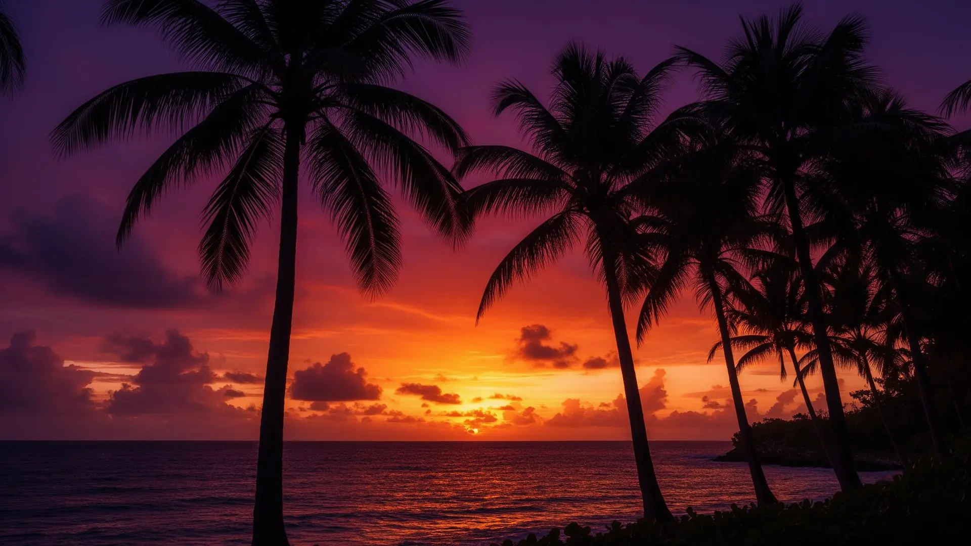 Tropical Dominican Republic sunset over the ocean